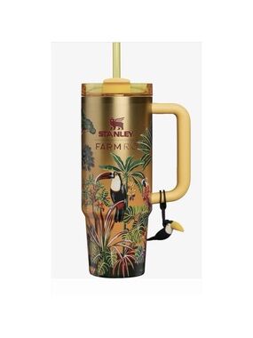 Stanley Gold Farm Rio Toucan Travel Mug with Yellow Handle limited edition new